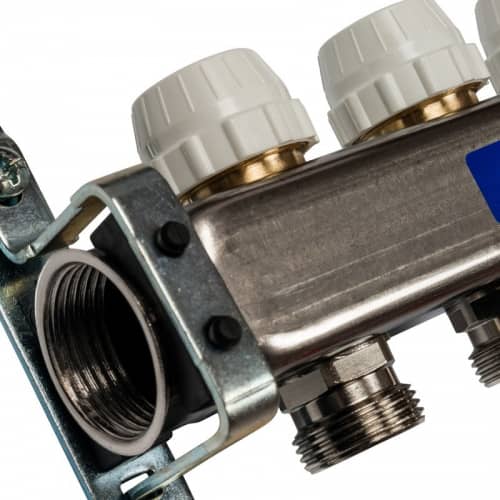 Купить Коллектор Stout распределительный SMS 0927 000002 на 2 контура с расходомерами с выпускным клапаном и сливом по низкой цене