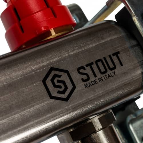 Купить Коллектор Stout распределительный SMS 0927 000002 на 2 контура с расходомерами с выпускным клапаном и сливом по низкой цене