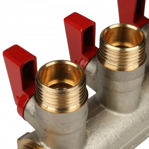 Купить Коллектор Stout с шаровыми кранами SMB-6200-011203 на 3 выхода 1/2 дюйма по низкой цене