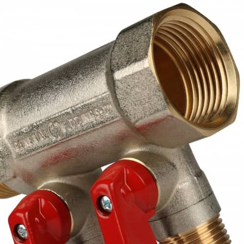 Купить Коллектор Stout с шаровыми кранами SMB 6200 341204 на 4 выхода 1/2 дюйма по низкой цене