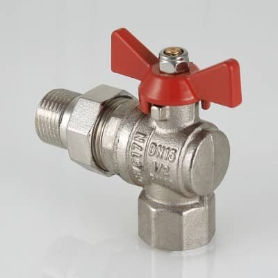 Купить Кран Valtec Base  шаровой VT.228.N.04 полнопроходной латунный угловой с полусгоном американка по низкой цене