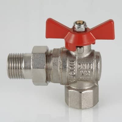 Купить Кран Valtec Base  шаровой VT.228.N.04 полнопроходной латунный угловой с полусгоном американка по низкой цене