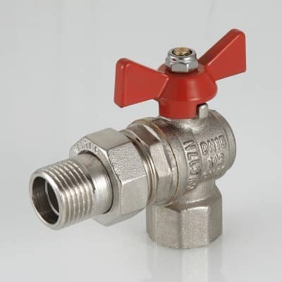 Купить Кран Valtec Base  шаровой VT.228.N.04 полнопроходной латунный угловой с полусгоном американка по низкой цене