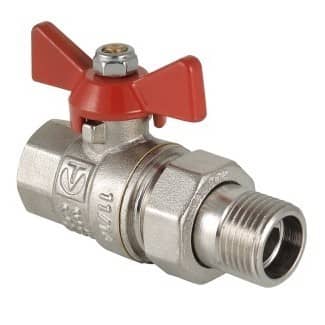 Купить Кран Valtec Base шаровой резьба ВР/НР 3/4" VT.227.N.05 полнопроходной латунный с полусгоном американка по низкой цене