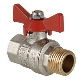 Купить Кран Valtec Base шаровой резьба НР/НР 1/2" VT.219.N.04 полнопроходной латунный по низкой цене