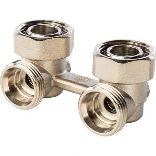 Купить Узел нижнего подключения радиатора Stout SVH 0004 000020 3/4 дюйма, для двухтрубной системы, угловой по низкой цене