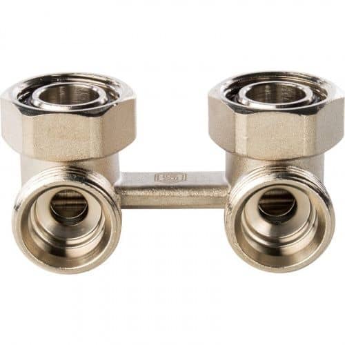 Купить Узел нижнего подключения радиатора Stout SVH 0004 000020 3/4 дюйма, для двухтрубной системы, угловой по низкой цене