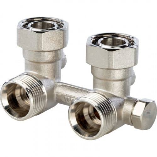 Купить Узел нижнего подключения радиатора Stout SVH 0003 000020 3/4 дюйма, для однотрубной системы, угловой по низкой цене