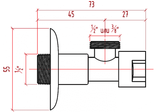 Купить Кран ICMA 519/90519AС07 угловой 1/2х3/8 дюйма по низкой цене