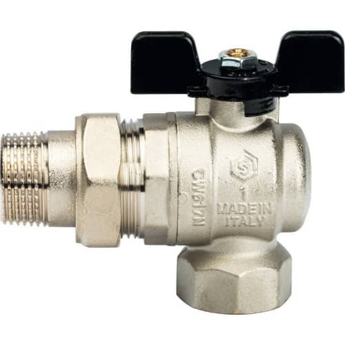 Купить Кран Stout шаровой SVB-0008-000025 полнопроходной угловой латунный американка по низкой цене