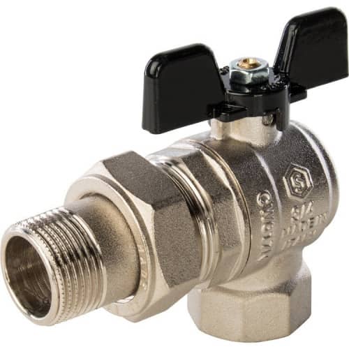 Купить Кран Stout шаровой SVB-0008-000020 полнопроходной угловой латунный американка по низкой цене