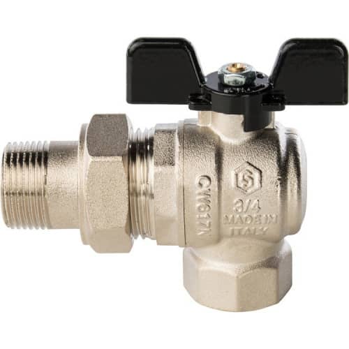 Купить Кран Stout шаровой SVB-0008-000020 полнопроходной угловой латунный американка по низкой цене
