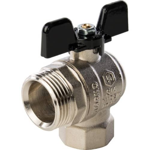 Купить Кран Stout шаровой SVB-0008-000020 полнопроходной угловой латунный американка по низкой цене