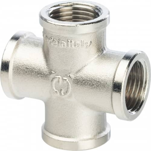 Купить Крестовина Stout SFT-0031-000012 1/2 дюйма никелированная с внутренней резьбой по низкой цене