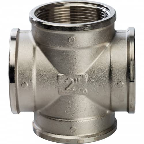 Купить Крестовина Stout SFT-0031-000002 2 дюйма никелированная с внутренней резьбой по низкой цене