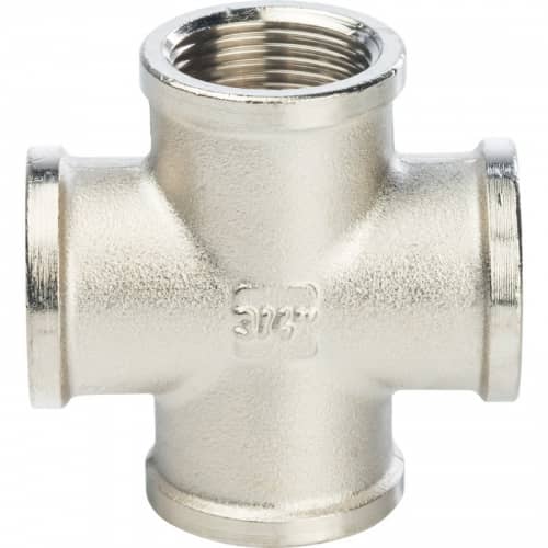 Купить Крестовина Stout SFT-0031-000034 3/4 дюйма никелированная с внутренней резьбой по низкой цене