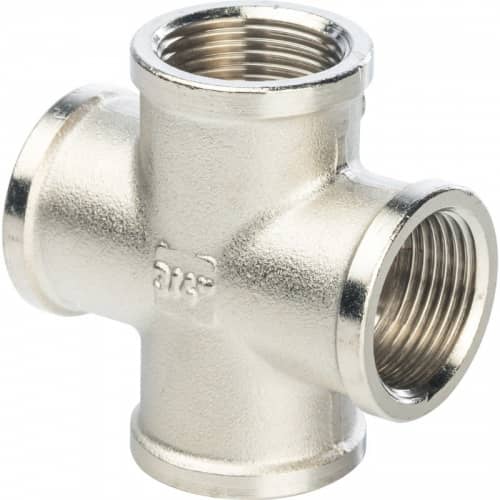 Купить Крестовина Stout SFT-0031-000034 3/4 дюйма никелированная с внутренней резьбой по низкой цене
