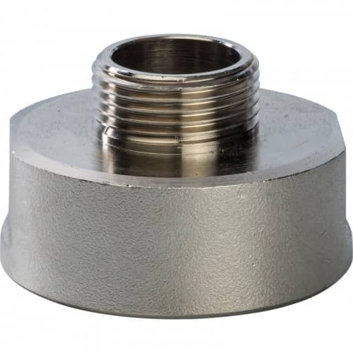 Купить Переходник Stout SFT-0008-011234 1 1/2х3/4 дюйма никелированный с внутренней и наружной резьбой по низкой цене