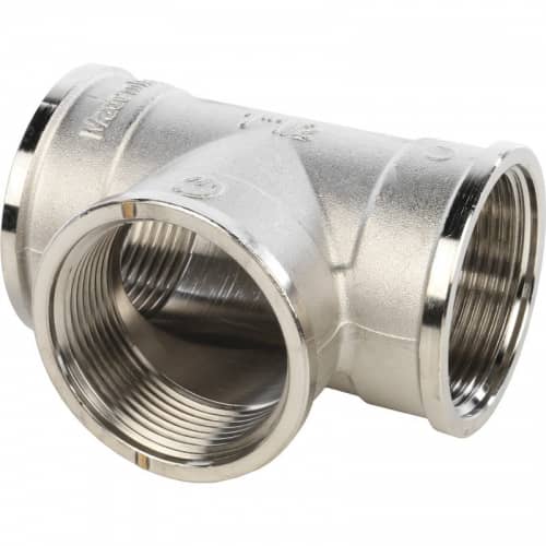 Купить Тройник Stout SFT-0020-000112 1 1/2 дюйма никелированный с внутренней резьбой по низкой цене
