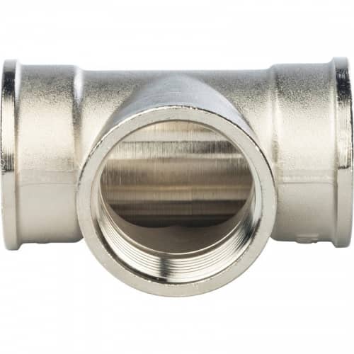 Купить Тройник Stout SFT-0020-000114 1 1/4 дюйма никелированный с внутренней резьбой по низкой цене