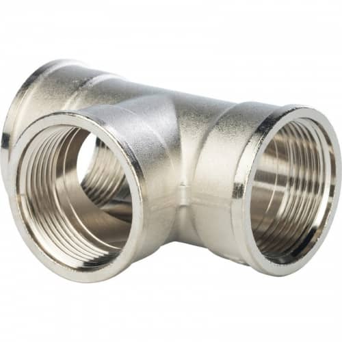 Купить Тройник Stout SFT-0020-000114 1 1/4 дюйма никелированный с внутренней резьбой по низкой цене