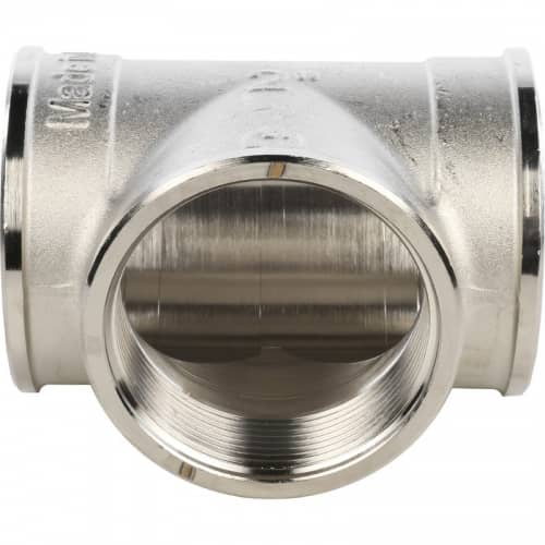Купить Тройник Stout SFT-0020-000002 2 дюйма никелированный с внутренней резьбой по низкой цене