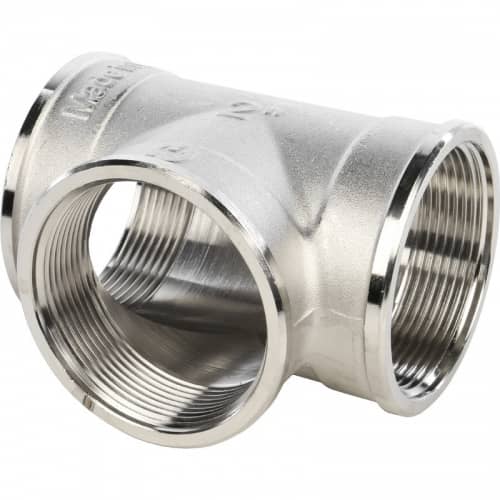 Купить Тройник Stout SFT-0020-000002 2 дюйма никелированный с внутренней резьбой по низкой цене