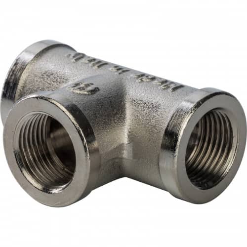 Купить Тройник Stout SFT-0020-000038 3/8 дюйма никелированный с внутренней резьбо по низкой цене