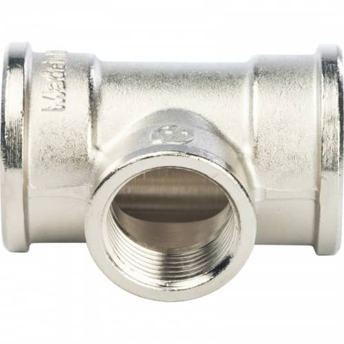 Купить Тройник Stout переходной SFT-0022-001341 1х3/4х1 дюйм никелированный с внутренней резьбой по низкой цене