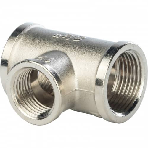 Купить Тройник Stout переходной SFT-0022-341234 3/4х1/2х3/4 дюйма никелированный с внутренней резьбой по низкой цене