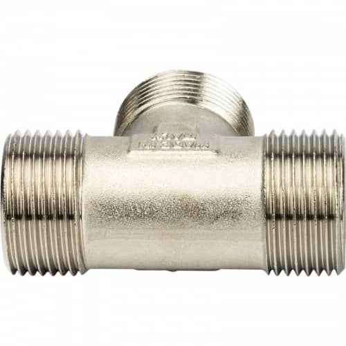 Купить Тройник Stout SFT-0018-000111 1х1х1 дюйм никелированный с наружной резьбой по низкой цене