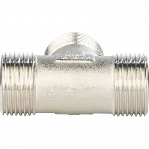 Купить Тройник Stout SFT-0018-121212 1/2х1/2х1/2 дюйма никелированный с наружной резьбой по низкой цене