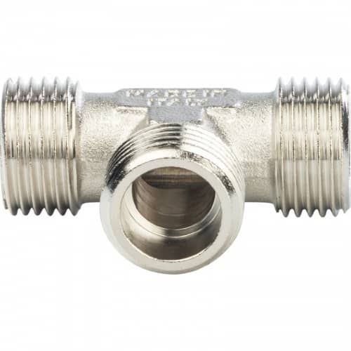 Купить Тройник Stout SFT-0018-343434 3/4х3/4х3/4 дюйма никелированный с наружной резьбой по низкой цене