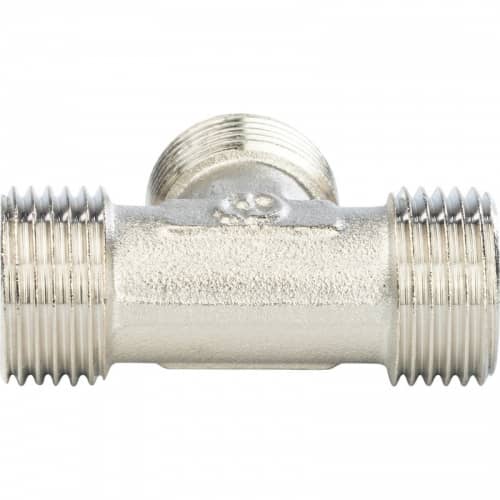 Купить Тройник Stout SFT-0018-343434 3/4х3/4х3/4 дюйма никелированный с наружной резьбой по низкой цене