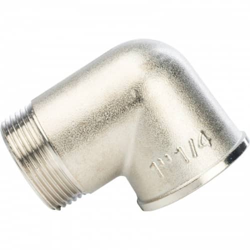 Купить Угольник Stout SFT-0012-000114 1 1/4 дюйма никелированный с внутренней и наружной резьбой по низкой цене
