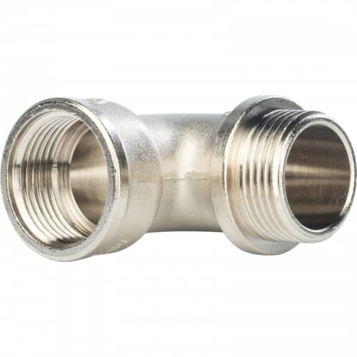 Купить Угольник Stout с упором SFT-0016-000001 1 дюйм никелированный с внутренней и наружной резьбой по низкой цене