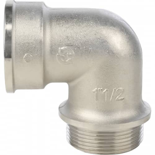 Купить Угольник Stout с упором SFT-0016-000112 1 1/2 дюйма никелированный с внутренней и наружной резьбой по низкой цене