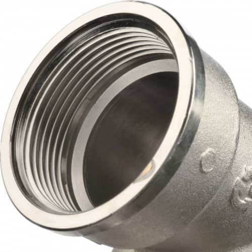 Купить Угольник Stout с упором SFT-0016-000112 1 1/2 дюйма никелированный с внутренней и наружной резьбой по низкой цене