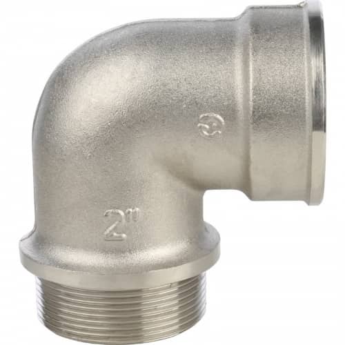 Купить Угольник Stout с упором SFT-0016-000002 2 дюйма никелированный с внутренней и наружной резьбой по низкой цене