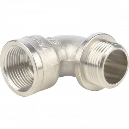 Купить Угольник Stout с упором SFT-0016-000034 3/4 дюйма никелированный с внутренней и наружной резьбой по низкой цене