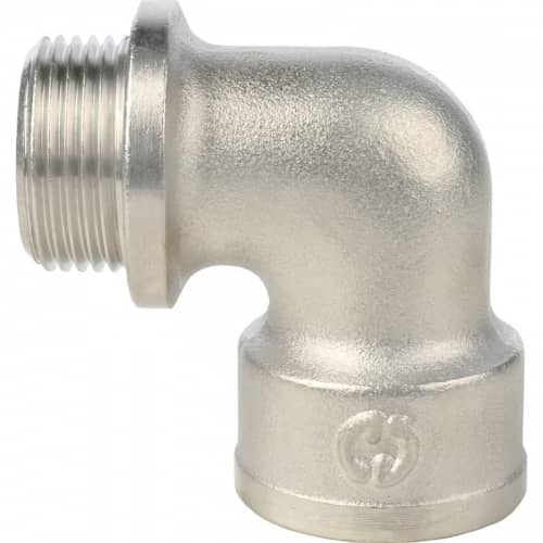 Купить Угольник Stout с упором SFT-0016-000034 3/4 дюйма никелированный с внутренней и наружной резьбой по низкой цене