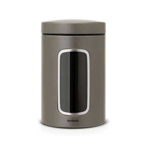 Купить Контейнер Brabantia стальной, для сыпучих продуктов, с окном, платиновый 1,4 л по низкой цене