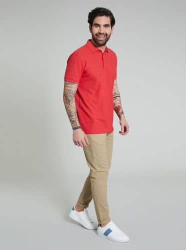 Купить Футболка-поло Piazza Italia Polo Basic красная по низкой цене