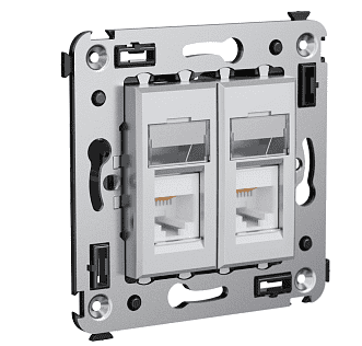 Купить Розетка DKC 4404364 Avanti RJ-45 5e компьютерная экранированный двухместный Закаленная сталь по низкой цене