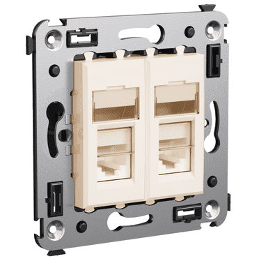 Купить Розетка DKC 4405364 Avanti RJ-45 5e компьютерная экранированный двухместный Ванильная дымка по низкой цене