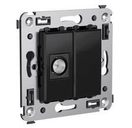 Купить Розетка DKC 4402513 Avanti телевизионная одноместный проходной Черный квадрат по низкой цене