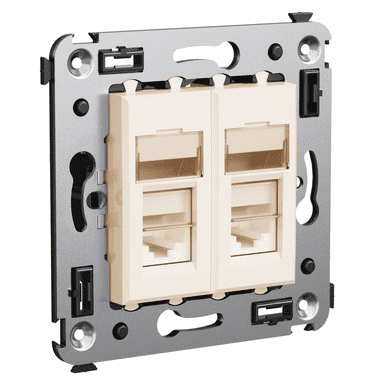 Купить Розетка DKC 4405314 Avanti RJ-12 телефонная двухместный Ванильная дымка по низкой цене