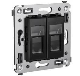 Купить Розетка DKC 4402314 Avanti RJ-12 телефонная двухместный Черный квадрат по низкой цене