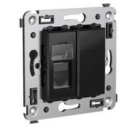 Купить Розетка DKC 4402313 Avanti RJ-12 телефонная одноместный Черный квадрат по низкой цене