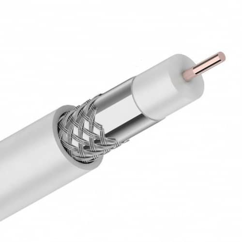 Купить Кабель PROconnect коаксиальный RG-6U 75 Ом CCS/Al/Al 32% Light белый бухта 100 м по низкой цене